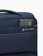 Чемодан на колёсах TEXTURA, 74 л, с увеличением, кодовый замок, 42×26×68 см, 24", синий - Фото 9