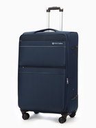 Чемодан на колёсах TEXTURA, 109 л, кодовый замок, с увеличением, 47×30×78 см, 28", синий - фото 67928813