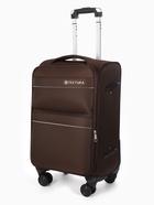 Чемодан 20",Текст,36*25*58,отд на молнии,2 нар/карм, увелич,код замок,4 колеса, коричневый   1094083 - фото 65568179