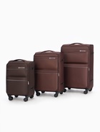 Чемодан на колёсах TEXTURA, 52 л, кодовый замок, с увеличением, 36×25×58 см, 20", коричневый - Фото 17