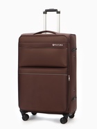 Чемодан 28",Текст,47*30*78,отд на молнии,2 нар/карм, увелич,код замок,4 колеса, коричневый   1094083 10940838