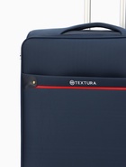 Чемодан на колёсах TEXTURA, 109 л, кодовый замок, текстильный, с увеличением, 47×30×78 см, 28", синий - Фото 3
