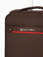Чемодан на колёсах TEXTURA, 52 л, текстильный, кодовый замок, с увеличением, 36×25×58 см, 20", коричневый - фото 68972901