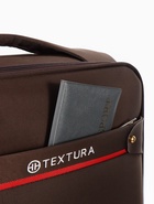 Чемодан на колёсах TEXTURA, 52 л, текстильный, кодовый замок, с увеличением, 36×25×58 см, 20", коричневый - Фото 10
