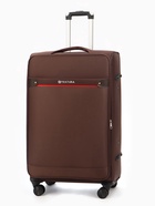 Чемодан на колёсах TEXTURA, 109 л, кодовый замок, текстильный, с увеличением, 47×30×78 см, 28", коричневый - Фото 2