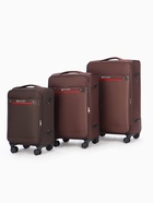 Чемодан на колёсах TEXTURA, 109 л, кодовый замок, текстильный, с увеличением, 47×30×78 см, 28", коричневый 10940845