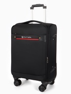 Чемодан на колёсах TEXTURA, кодовый замок, текстильный, с увеличением, 36×25×58 см, 20", чёрный - Фото 3