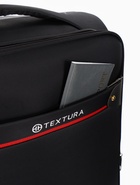 Чемодан 20",Текст,36*25*58,отд на молнии,1 нар/карм, увелич,код замок,4 колеса, черный - фото 65568196