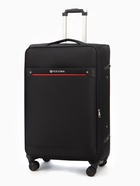 Чемодан на колёсах TEXTURA, кодовый замок, текстильный, с увеличением, 47×30×78 см, 28", чёрный - Фото 3