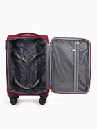 Чемодан на колёсах TEXTURA, 52 л, текстильный, кодовый замок, с увеличением, 36×25×58 см, 20", красный - Фото 11