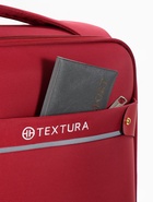Чемодан на колёсах TEXTURA, 52 л, текстильный, кодовый замок, с увеличением, 36×25×58 см, 20", красный - Фото 9