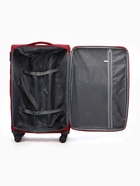 Чемодан на колёсах TEXTURA, кодовый замок, текстильный, с увеличением, 47×30×78 см, 28", красный - Фото 15