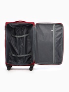 Чемодан на колёсах TEXTURA, кодовый замок, текстильный, с увеличением, 47×30×78 см, 28", красный - Фото 8