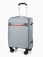 Чемодан 20",Текст,36*25*58,отд на молнии,1 нар/карм, увелич,код замок,4 колеса, т.серый - фото 65568218