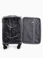 Чемодан 20",Текст,36*25*58,отд на молнии,1 нар/карм, увелич,код замок,4 колеса, т.серый - фото 65568227