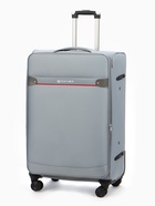 Чемодан на колёсах TEXTURA, 74 л, кодовый замок, с увеличением, наружный карман, 42×26×68 см, 24", серый - фото 68174320