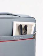 Чемодан на колёсах TEXTURA, 74 л, кодовый замок, с увеличением, наружный карман, 42×26×68 см, 24", серый - Фото 10
