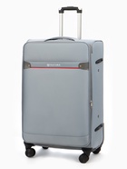 Чемодан на колёсах TEXTURA, 109 л, кодовый замок, текстильный, с увеличением, 47×30×78 см, 28", серый - фото 67928830