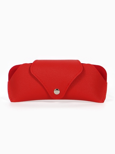 Футляр для очков, на кнопке, 16×3×6.3 см, красный