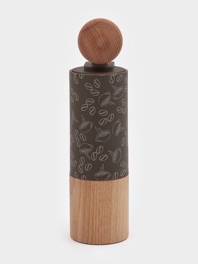 Кофемолка механическая Доляна «Робуста», 21×5.5 см, пластик, светлое дерево