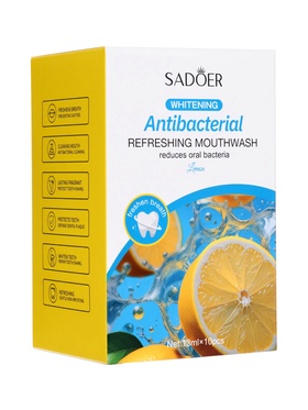 Набор Антибактериального ополаскивателя для полости рта SADOER, лимон, 10 шт. по 13 мл