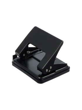 Дырокол металлический, 20 листов, с линейкой, чёрный