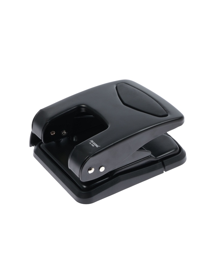 Дырокол металлический, 40 листов, с линейкой, чёрный - Фото 1