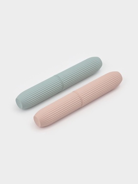 Набор футляров для зубной щётки, 2 шт., голубой, розовый (комплект 2 шт)