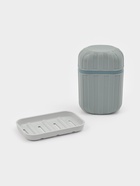 Мыльница для ванной дорожная с крышкой, серая 10938459