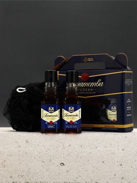 Подарочный набор мужской «Богатства», гель для душа, шампунь для волос, мочалка, Чистое счастье