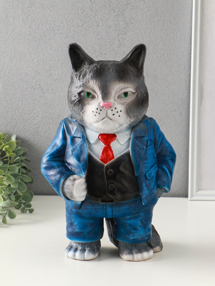 Копилка для денег «Кот Тимофей», 35×22×15 см, серый