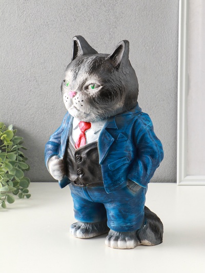 Копилка для денег «Кот Тимофей», 35×22×15 см, серый