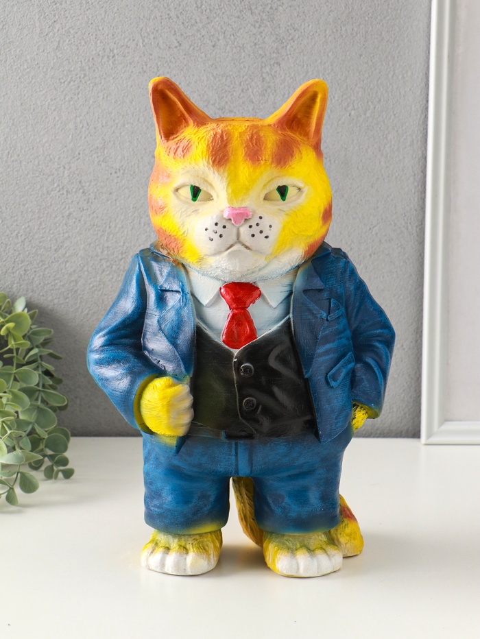 Копилка для денег «Кот Тимофей», 35×22×15 см, рыжий