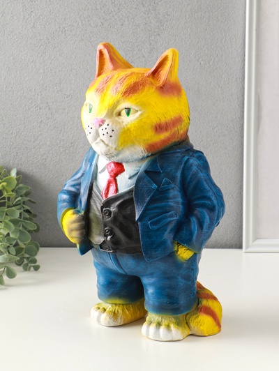 Копилка для денег «Кот Тимофей», 35×22×15 см, рыжий