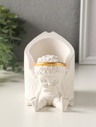 Карандашница "Ангел" 12х10 см, гипс, белый с золотом 10970185