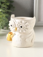 Карандашница сувенирная «Сова с лейкой», 8×8 см, гипс, белый перламутр - Фото 4