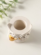 Карандашница сувенирная «Сова с лейкой», 8×8 см, гипс, белый перламутр 10970186