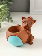 Подставка для мелочей «Собака с мячом» мультиколор, 8×10×6 см, гипс - фото 65465119