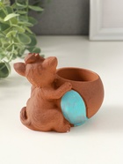 Подставка для мелочей «Собака с мячом» мультиколор, 8×10×6 см, гипс - фото 65465121