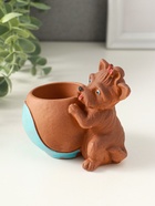 Подставка для мелочей «Собака с мячом» мультиколор, 8×10×6 см, гипс - фото 65465122