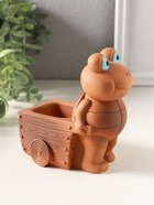 Подставка для мелочей «Черепаха с тележкой», 12×10×8 см, гипс, охра - фото 65465135