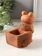 Подставка для мелочей «Черепаха с тележкой», 12×10×8 см, гипс, охра - фото 65465136