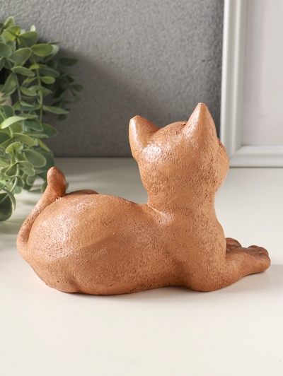 Фигурка гипс «Кошка лежит», 13×17×12 см, рыжий