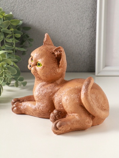 Фигурка гипс «Кошка лежит», 13×17×12 см, рыжий