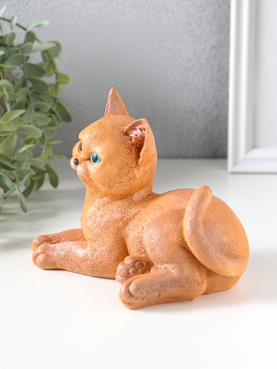Фигурка гипс «Кошка лежит», 13×17×12 см, рыжий