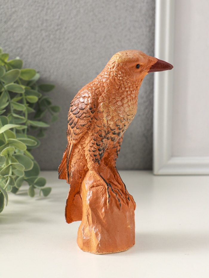 Фигурка гипс «Ворон на камне», 16×10 см, мультиколор