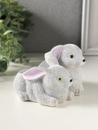 Подставка для мелочей «Кролики» 8×13×10 см, серый, гипс - фото 65465162