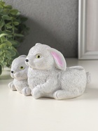 Подставка для мелочей «Кролики» 8×13×10 см, серый, гипс - фото 65465164