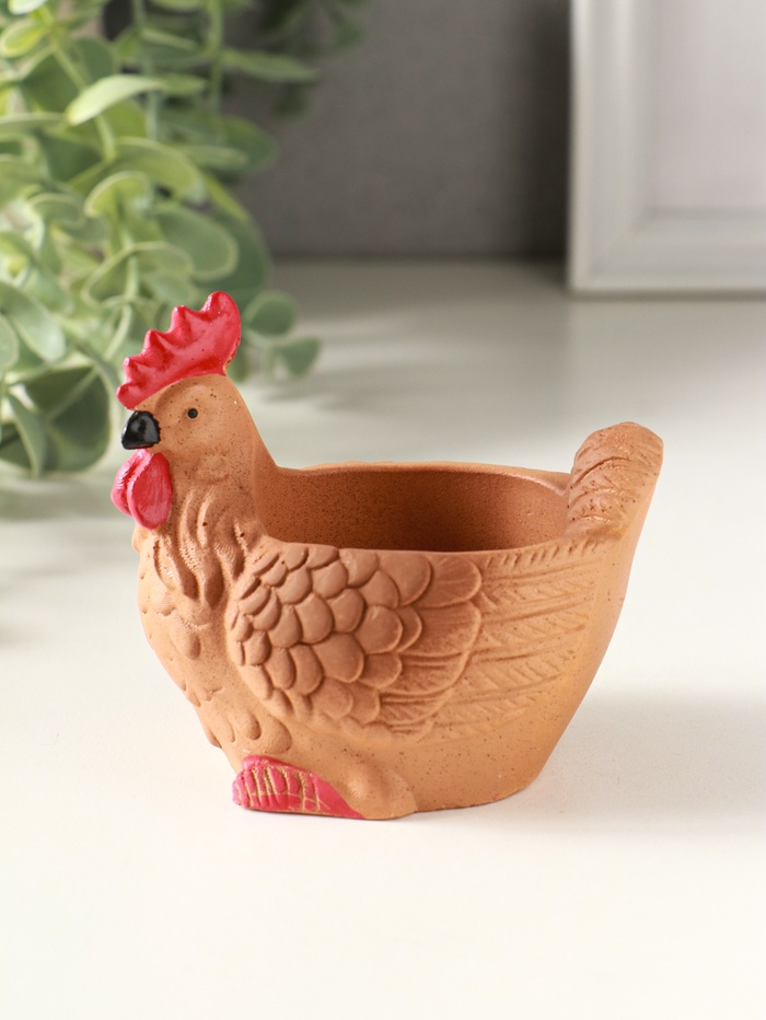 Подставка для мелочей «Курица» 8×9×6 см, мультиколор, гипс