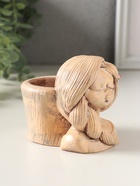 Подставка для мелочей "Русская красавица" 8х8х6 см, гипс, слоновая кость 10970205